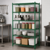 Thumbnail image #3 for Steel Works Stainless Heavy Duty 5-Tier 24-Inch x 24-Inch Green Epoxy Coated Wire Shelving Unit