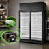 Thumbnail image #3 for True 2-Section Medium Temp Self-Contained Glass Door Merchandiser Refrigerator, Black Exterior/White Interior