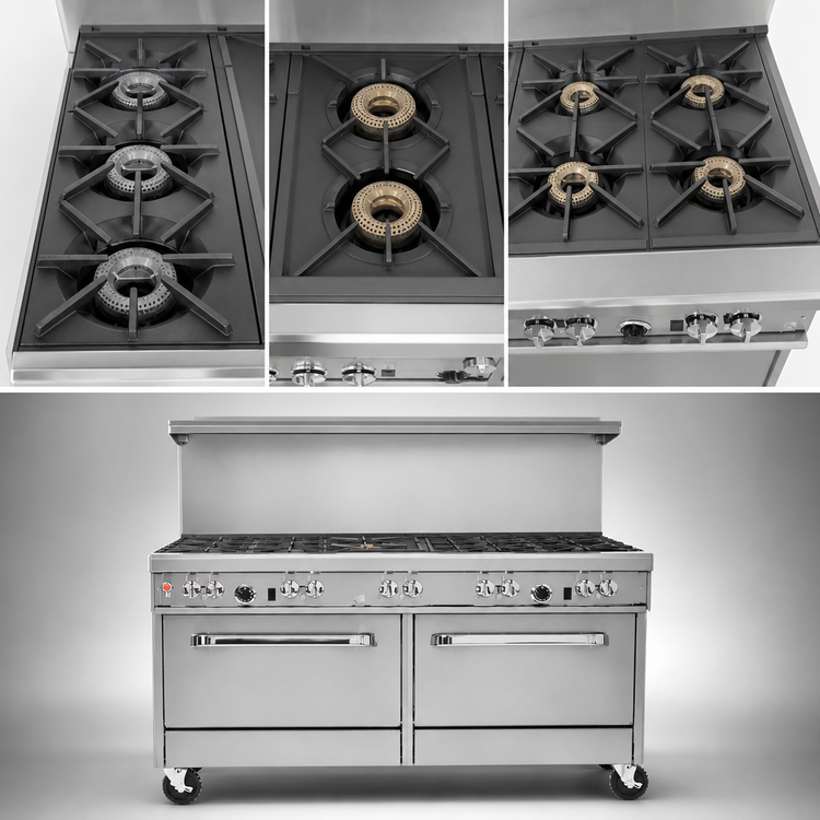 Product image #3 for Southbend Ultimate 60-Inch Gas Restaurant Range with 9 Burners, Convection Oven, and Cabinet Base