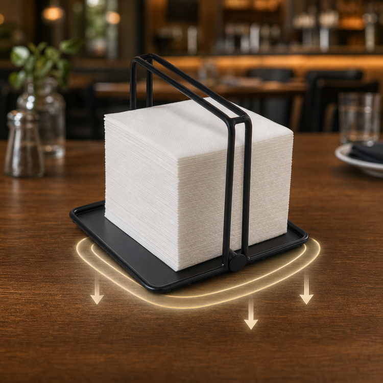Product image #4 for American Metalcraft Black Weighted 6 x 6 Inch Napkin Holder