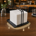 Thumbnail image #4 for American Metalcraft Black Weighted 6 x 6 Inch Napkin Holder