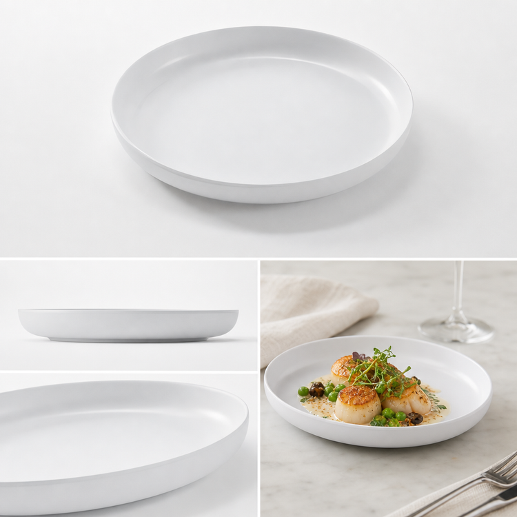 Product image #4 for American Metalcraft 6-1/4-Inch White Round Melamine Coupe Plate