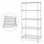 Thumbnail image #3 for Metro Super Erecta 5N517BR 5-Shelf Stationary Starter Wire Shelving Unit, 24"W x 24"D x 74"H, Zinc Finish