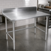 Thumbnail image #3 for John Boos Stallion 60-Inch x 30-Inch Stainless Steel Work Table with 5-Inch Backsplash and Galvanized Open Base