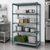Thumbnail image #3 for Quantum 4-Tier Stationary Wire Plastic Mat Shelving Unit, 48 x 14 x 74 Inches, Green Epoxy Coated