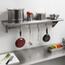 Thumbnail image #3 for Advance Tabco Wall-Mounted Stainless Steel Shelf with Pot Rack, 96-Inch x 12-Inch