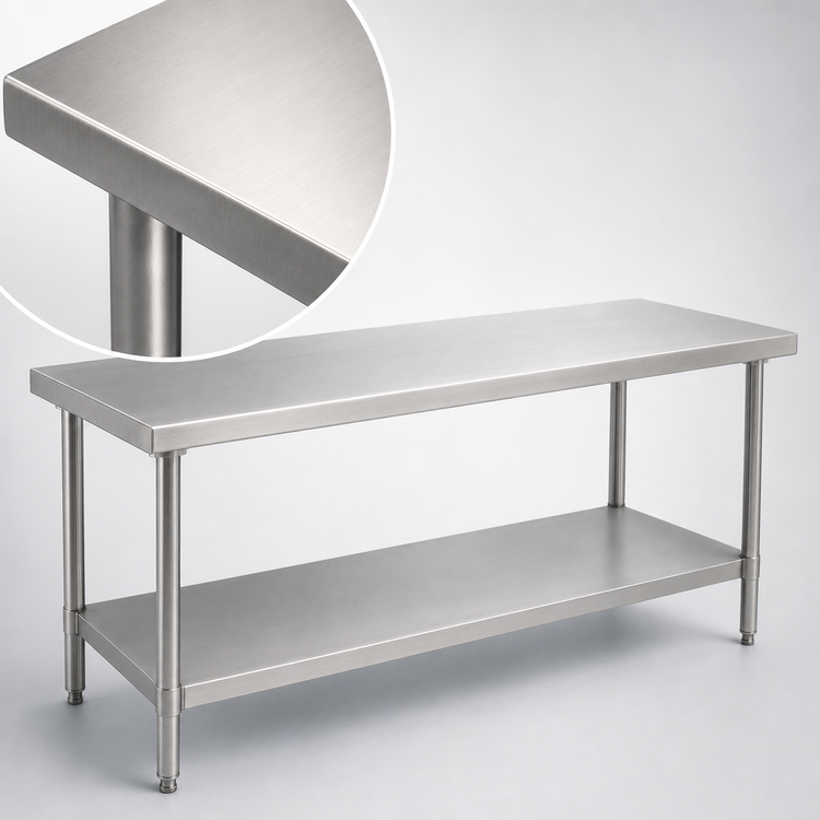 Product image #3 for Eagle Group Spec-Master Marine Series 72 Inch x 48 Inch Stainless Steel Work Table with Adjustable Undershelf