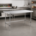 Thumbnail image #3 for Sapphire 60 Inch x 30 Inch 18-Gauge 430 Stainless Steel Flat Top Work Table with Open Base