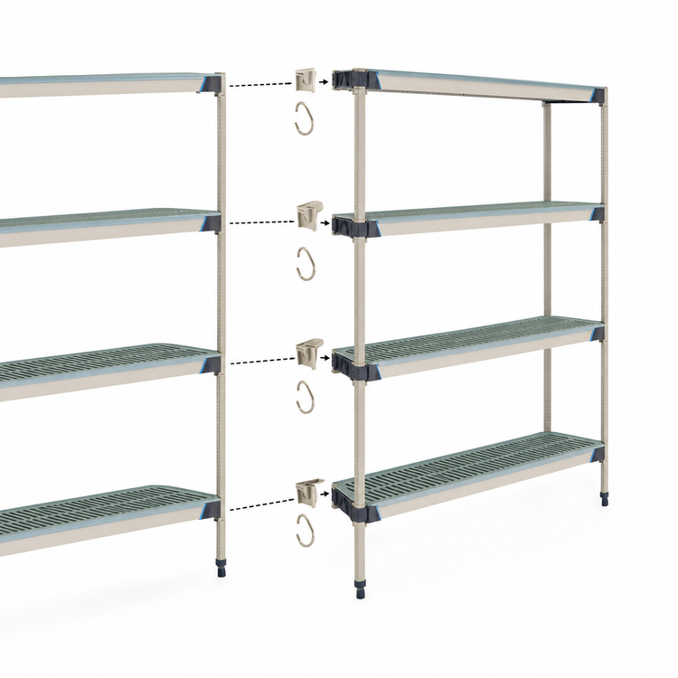 Product image #3 for MetroMax i 60 Inch Wide x 18 Inch Deep x 63 Inch High Add-On Polymer Shelving Unit, 4 Shelves