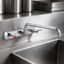 Thumbnail image #3 for BK Resources OptiFlow WorkForce Heavy Duty Solid Body Backsplash-Mounted Faucet with 10-Inch Swing Spout, 8-Inch OC, High Polished Chrome