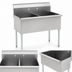 Thumbnail image #3 for Eagle Group Two-Compartment Square Corner Utility Sink, 304 Stainless Steel, 49-3/8