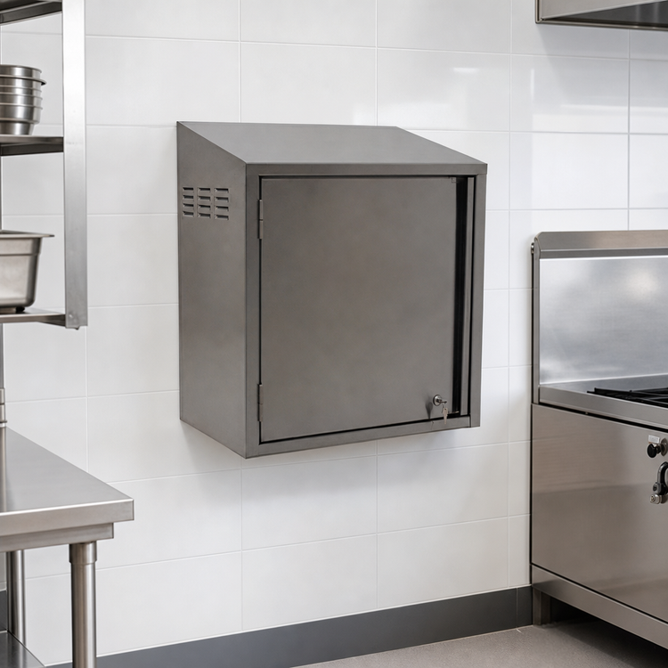 Product image #3 for Eagle Group Wall-Mount Chemical Storage Cabinet, 24 x 15 x 28 Inches, Right-Hinged Door, Stainless Steel