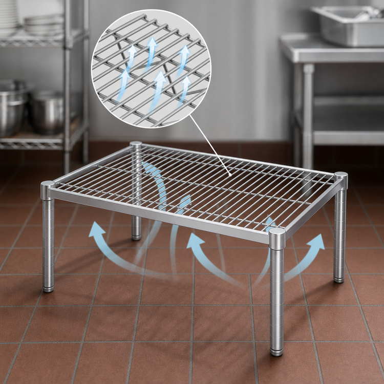 Product image #3 for Metro Super Erecta Chrome Open Wire Dunnage Rack Platform, 24 x 18 x 14.5 Inches