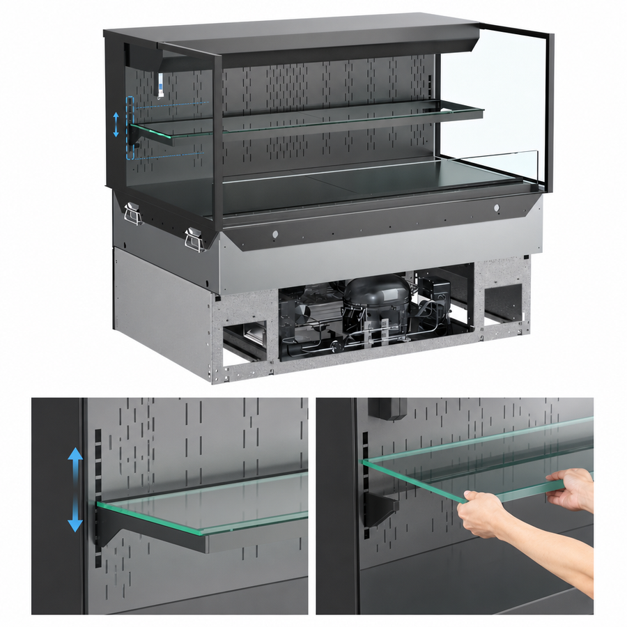 Adjustable Clear Glass Shelf