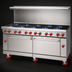 Thumbnail image #3 for American Range 72-Inch Gas Restaurant Range with 12 Open Burners, Left Standard Oven, and Right Storage Base