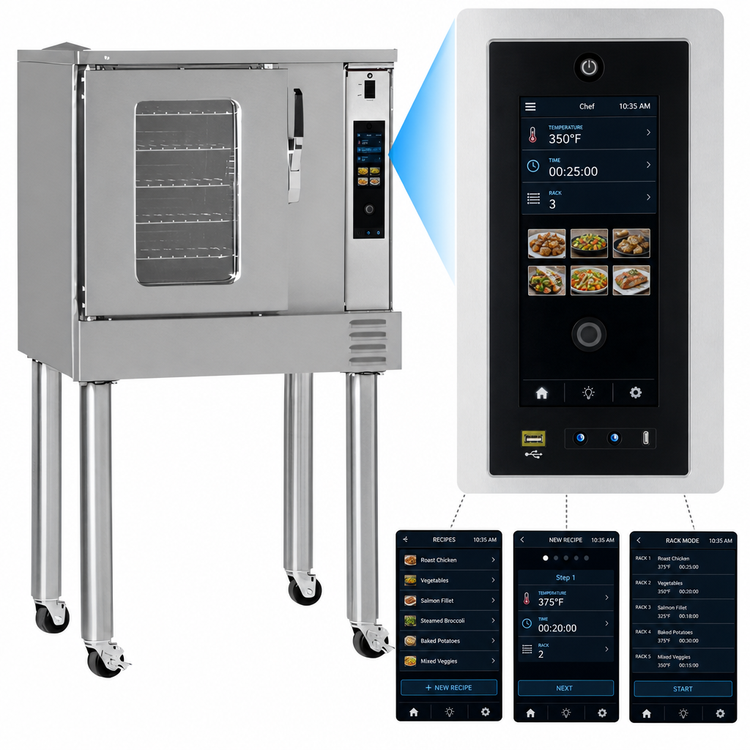 Product image #3 for Southbend Platinum Half-Size Single-Deck Electric Convection Oven, Touchscreen Controls, 7.5 kW, Standard Depth