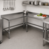 Thumbnail image #3 for John Boos L-Shaped Stainless Steel Corner Work Table, 60 x 30 x 37-1/4 Inches, 14 Gauge Top, 1-1/2-Inch Rear Up-Turn