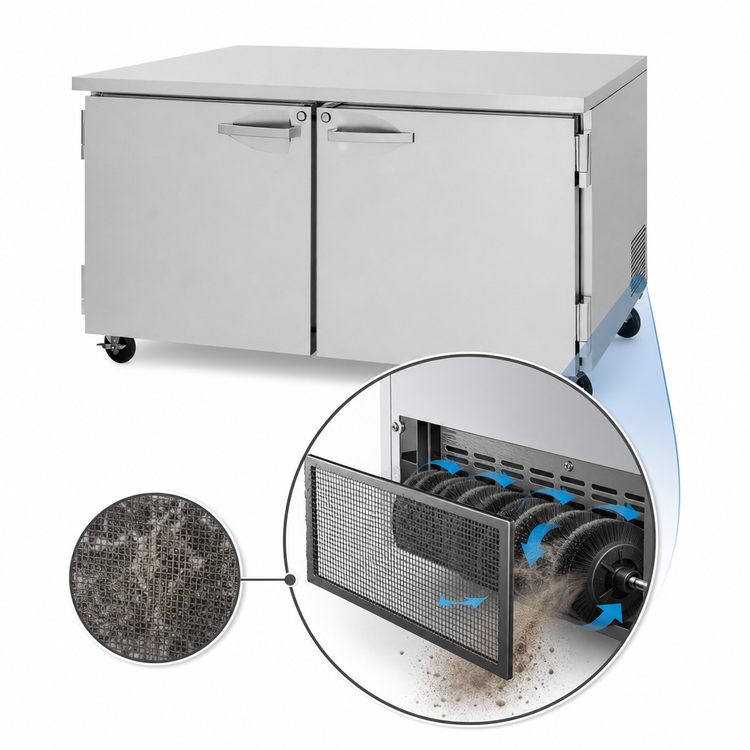 Product image #3 for Turbo Air PRO Series Two-Section Undercounter Freezer, 60-1/4 Inch Wide, Solid Doors