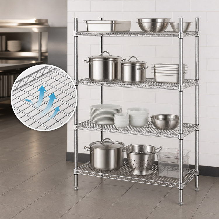 Product image #3 for Metro Super Erecta Brite 4-Shelf Stationary Wire Shelving Unit, 36 x 24 x 74 Inches