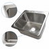 Thumbnail image #3 for BK Resources Deep Drawn 1-Compartment Drop-In Sink, 23 x 21 x 12 Inches, 18-Gauge 304 Stainless Steel