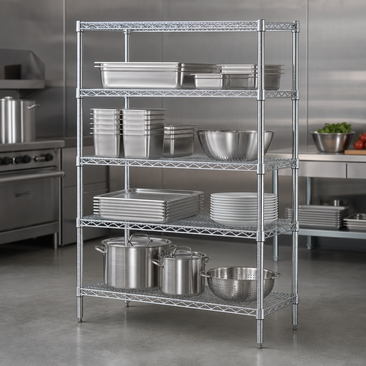 Product image #3 for Metro Super Erecta 4-Shelf Stationary Starter Wire Shelving Unit, 48 x 24 x 63 Inches, Super Erecta Brite Finish