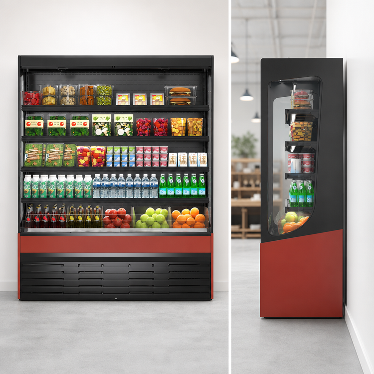 Product image #3 for Vision Series Refrigerated Slim-Line Self-Serve High-Profile Display Case, 47.25-Inch Wide x 24-Inch Deep x 78-Inch High