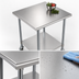 Thumbnail image #3 for KoolMore 30 x 30 Inch 18-Gauge 304 Stainless Steel Corner Work Table with Undershelf and Locking Casters