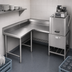 Thumbnail image #3 for Eagle Group Corner Clean Dishtable, 48-Inch Machine-to-Corner x 60-Inch Corner-to-End, Right-to-Left Operation, 16/430 Stainless Steel