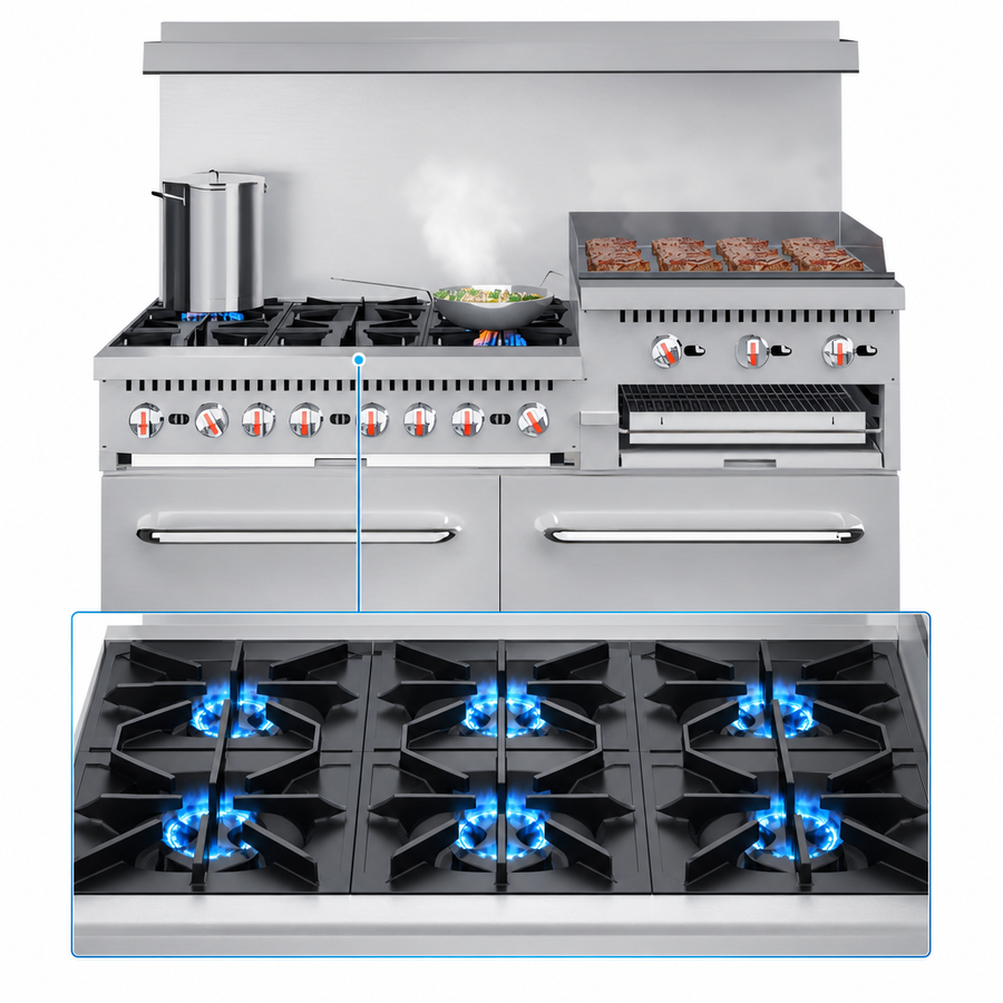 Six Open Burners