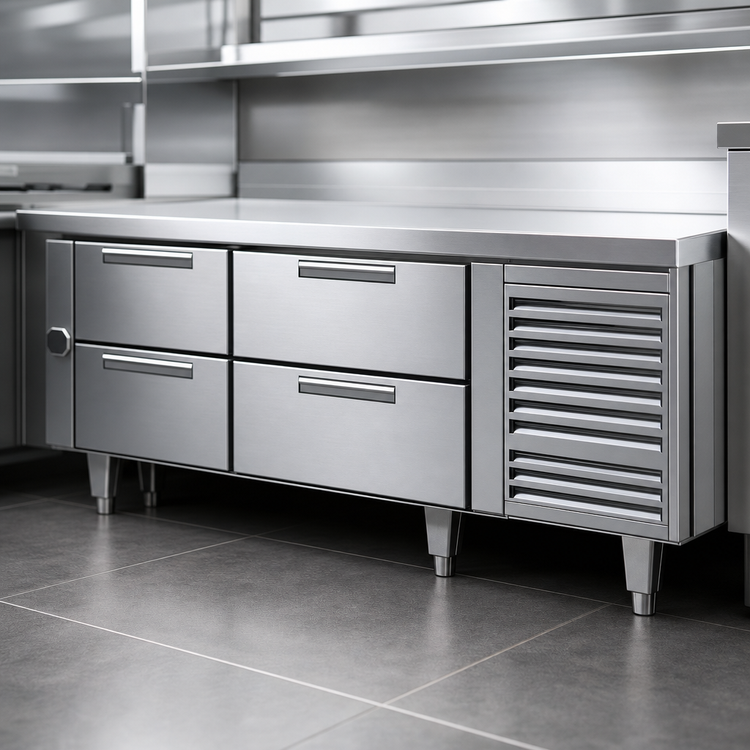 Product image #3 for Garland Polar Cuisine 66-Inch Self-Contained Freezer Base with 4 Drawers, Stainless Steel, 115V
