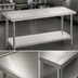 Thumbnail image #3 for Advance Tabco 120 Inch x 48 Inch 14-Gauge 304 Stainless Steel Work Table with Adjustable Galvanized Undershelf