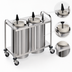 Thumbnail image #3 for Atlas Metal 3-Stack Mobile Open Frame Plate Dispenser, Unheated, for Round Plates up to 9-1/8 Inches