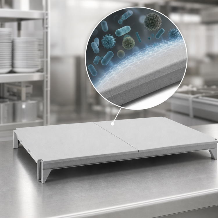 Product image #4 for Cambro Camshelving Premium 54-Inch x 14-Inch Solid Shelf Kit, Speckled Gray