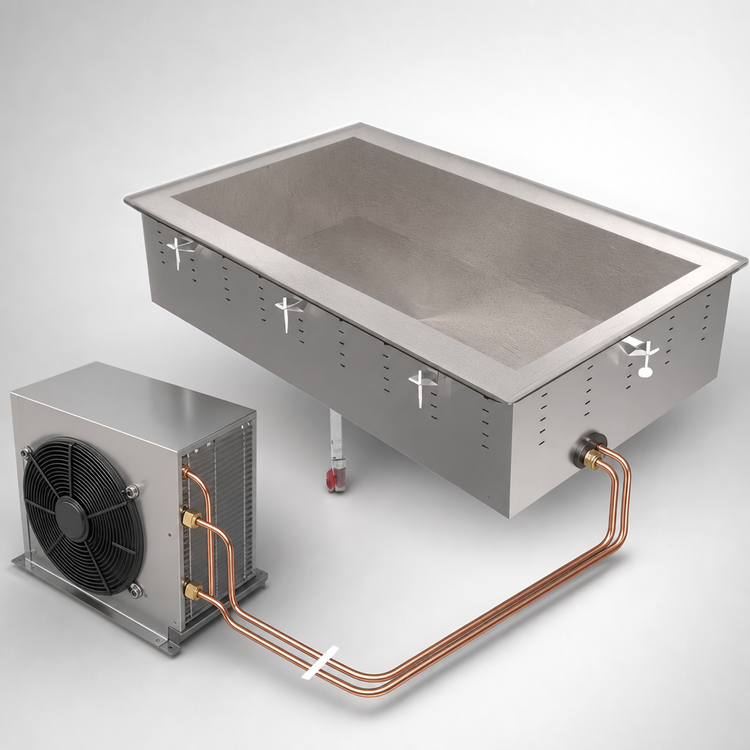 Product image #3 for Vollrath Two-Pan Remote Refrigerated Drop-In Cold Pan, 6-5/8 Inch Deep Well, Full-Size 12 x 20 Compatible