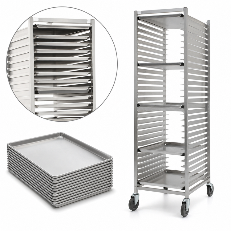 Product image #3 for Panco Mobile Full-Height Open-Side Utility Rack for 30 18 x 26-Inch Pans