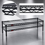 Thumbnail image #3 for Eagle Group QuadTruss HDFCM1448BL Front Case 2-Tier Wire Shelving Unit, 48 x 14 x 14 Inches, Black Epoxy