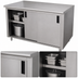 Thumbnail image #3 for Advance Tabco 108-Inch W x 24-Inch D Stainless Steel Enclosed Work Table with Sliding Doors
