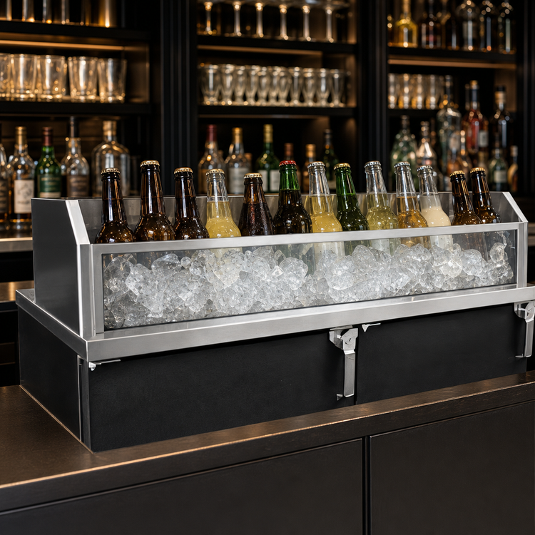 Product image #3 for Glastender 30-Inch x 12-Inch Back Bar Glass Ice Display Unit with Double-Pane Glass Panels