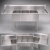 Thumbnail image #3 for John Boos E-Series 3-Compartment Sink with Left and Right Drainboards and Boxed Backsplash, 75 Inch, 18 Gauge Stainless Steel