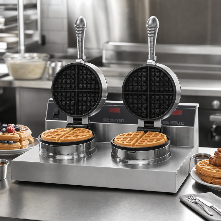 Product image #3 for Silverstone 7000A-2S Dual Countertop Round Waffle Baker with Digital Programmable Controls