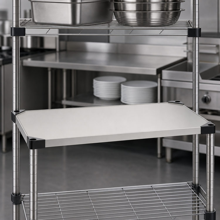 Product image #3 for Metro Super Erecta 36-Inch W x 18-Inch D Flat Solid Stainless Steel Shelf with Raised Ship's Edge