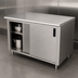 Thumbnail image #3 for Advance Tabco Special Value Economy Enclosed Work Table with Sliding Doors, 72 x 30, 16-Gauge 304 Stainless Steel Top