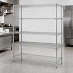 Thumbnail image #3 for Quantum WR54-2460C-5 Chrome Wire Shelving Starter Unit, 60"W x 24"D x 54"H, 5 Shelves, 600-800 lb. Capacity