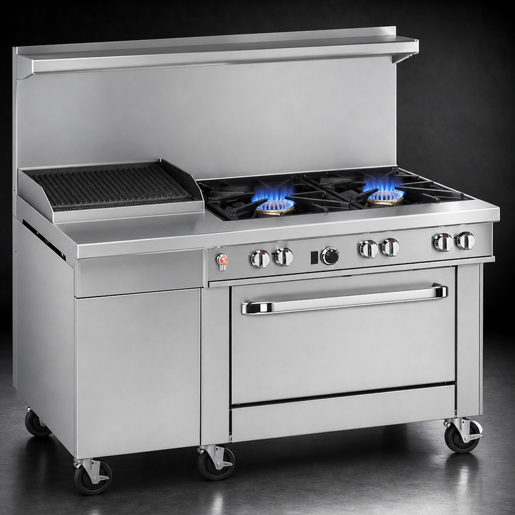 Product image #3 for Southbend Ultimate 36-Inch Gas Restaurant Range with 2 Open Burners, 24-Inch Charbroiler, and Standard Oven