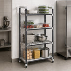 Thumbnail image #3 for Cambro Camshelving® Elements EXU245472VS4480 Polymer Shelving Unit, 24"D x 54"W x 72"H, 4-Tier Vented/Solid, Speckled Gray