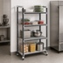Thumbnail image #3 for Cambro Camshelving Elements XTRA 24 in. x 54 in. x 72 in. Stationary Starter Unit, 4-Tier Vented and Solid Polymer Shelving, Speckled Gray