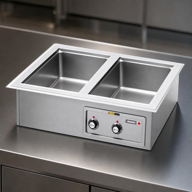 Product image #3 for Built-In Top-Mount Electric Hot Food Well with 2 Full-Size Pan Openings