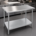 Thumbnail image #3 for Advance Tabco 120 in. x 24 in. Flat Top Stainless Steel Work Table with Adjustable Galvanized Undershelf