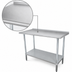 Thumbnail image #3 for Advance Tabco 30 Inch x 30 Inch Stainless Steel Work Table with Rear Up-Turn and Galvanized Undershelf
