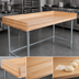 Thumbnail image #3 for John Boos DNB14 60-Inch x 36-Inch Wood Top Bakers' Table with 1-3/4-Inch Northern Hard Rock Maple Top and Galvanized Base
